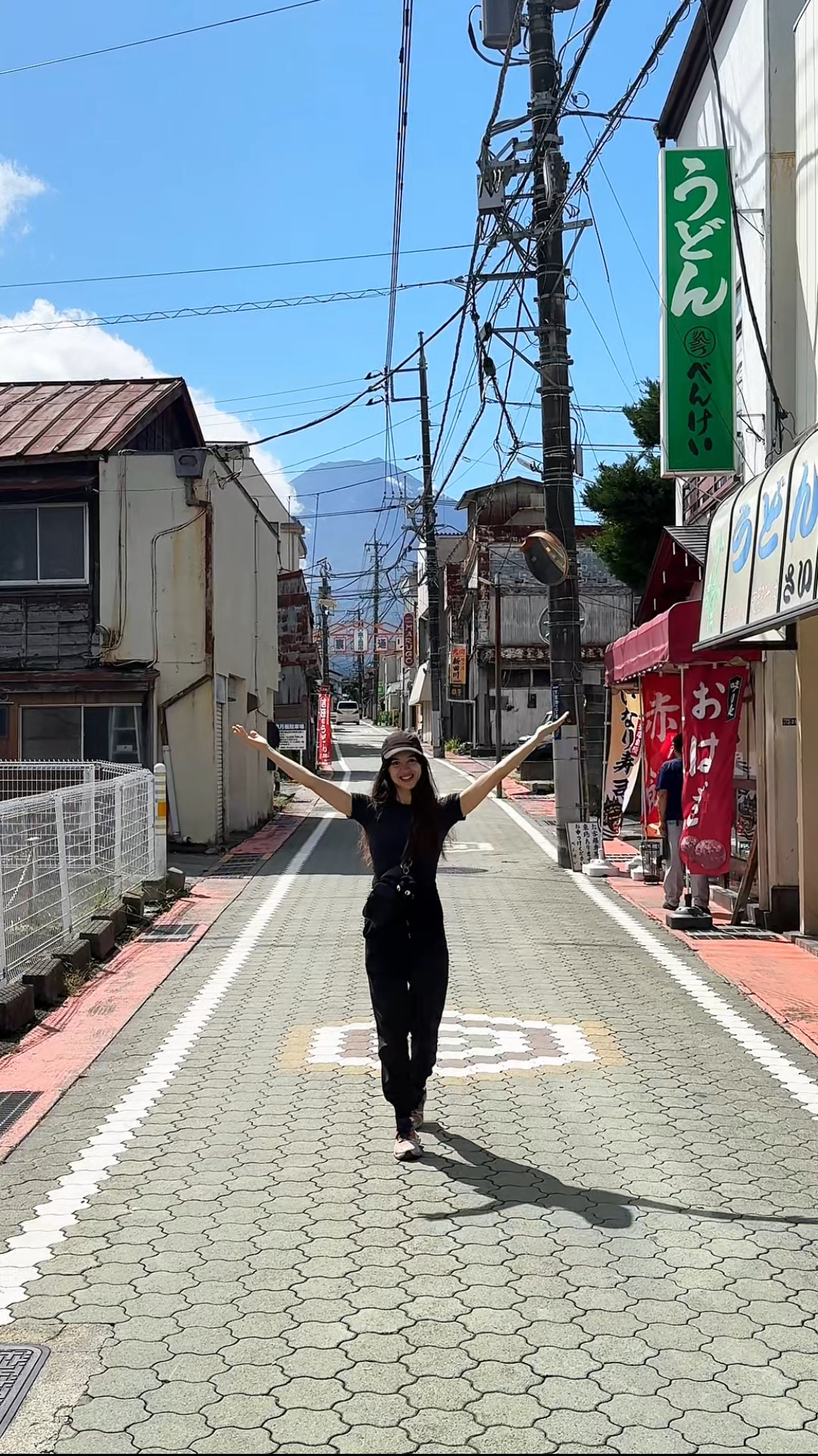 Walking through Japanese village street