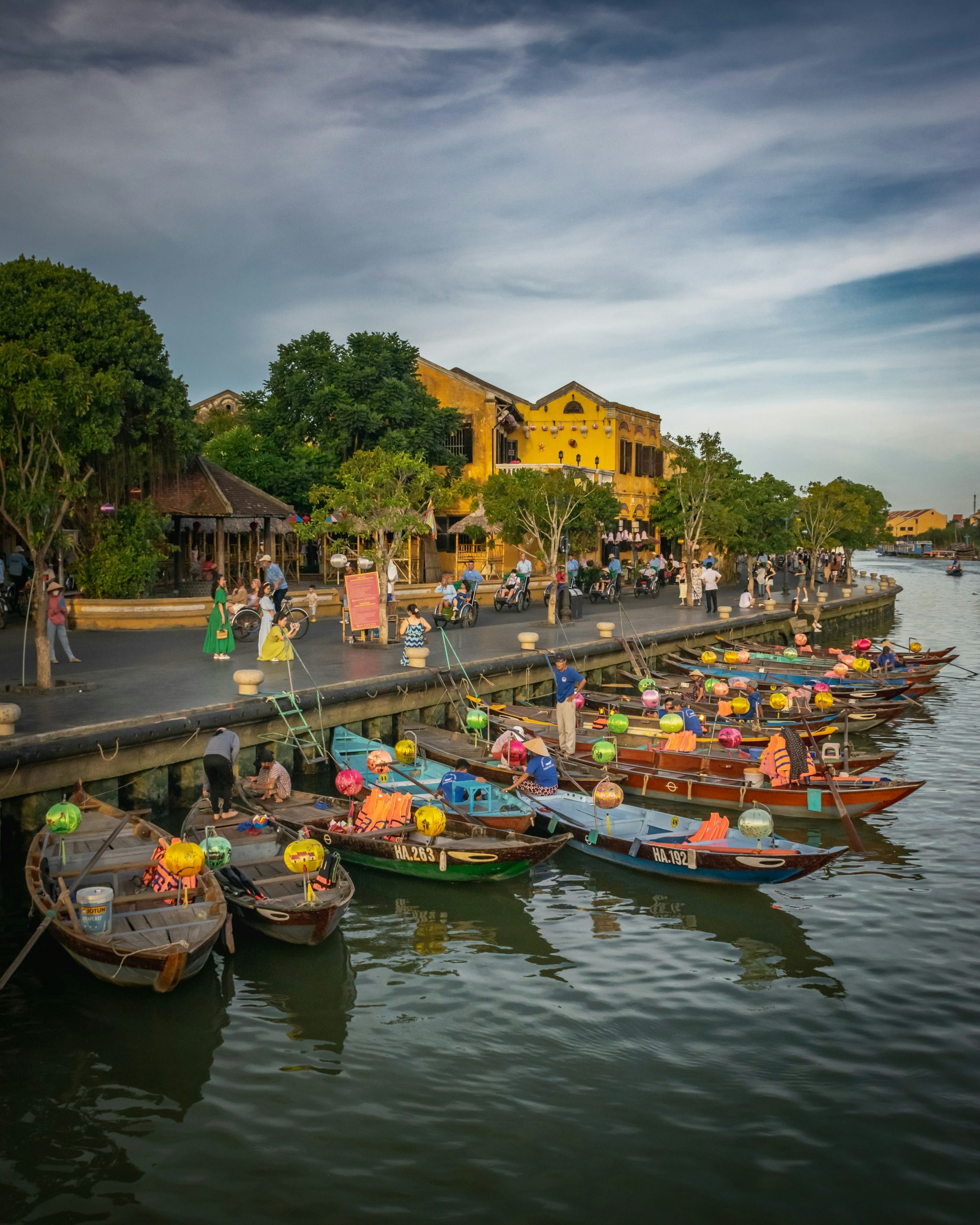 Colorful boats in Hoi An Vietnam
