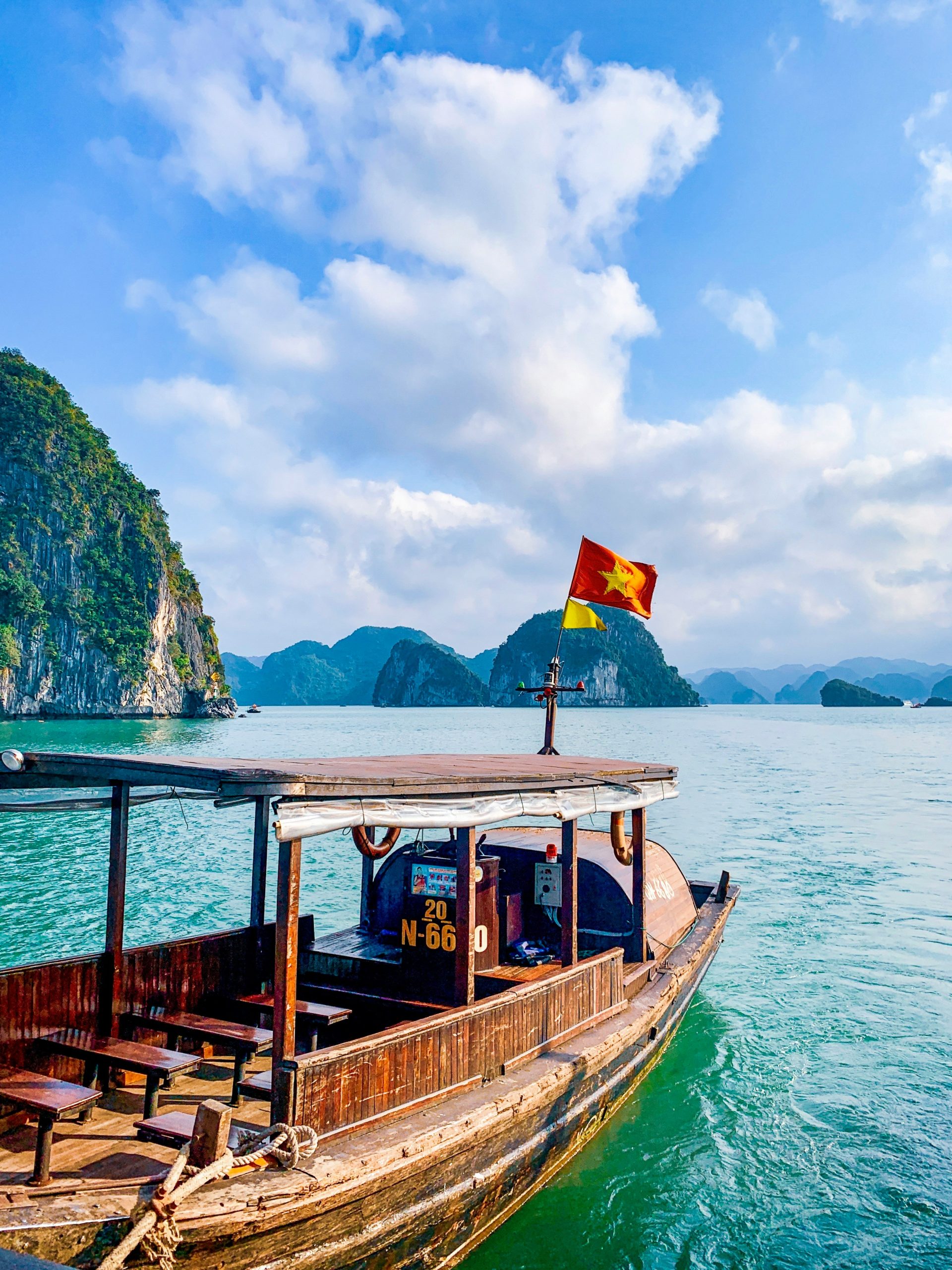 Traditional boat in Ha Long Bay Vietnam